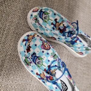 Hey Dude Blue and White Artistic Sneakers